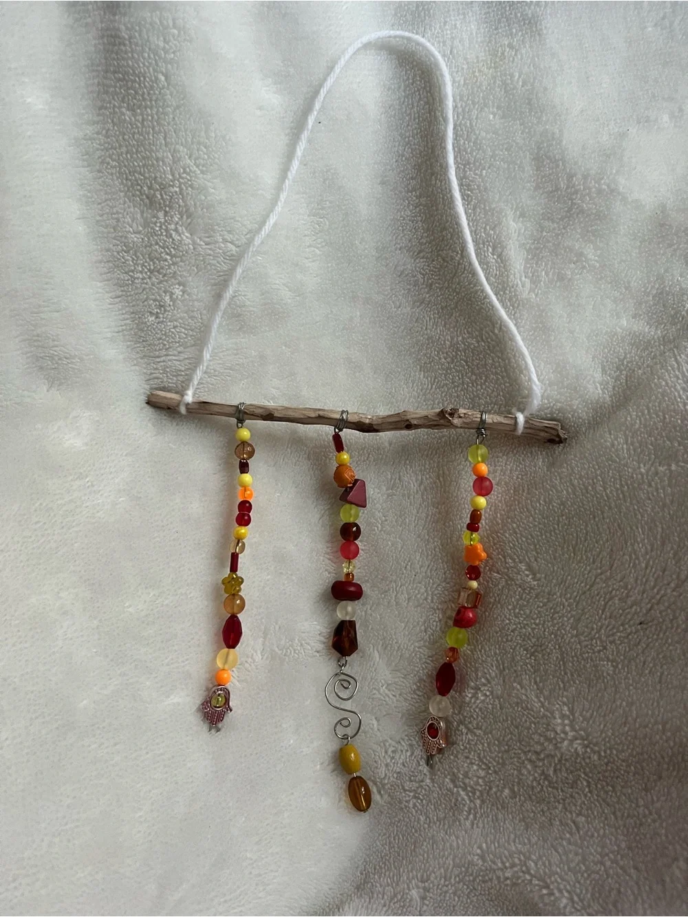 Turquoise and Brown Boho Beaded Wall Hanging